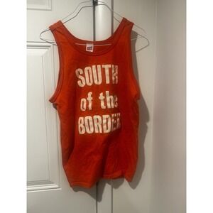 Vintage South Of The Border SC Soffee Tanktop Spellout Men's XL 80s USA Made